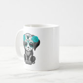 Kute Blue Day of the Dead Puppy Dog Koffiemok (Voorkant links)