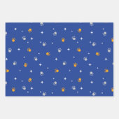 Kute Blue Dog Paws Wrapping Paper Set van 3 (Voorkant 2)
