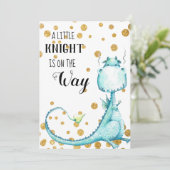 *~* Kute Blue Dragon Baby Shower Invitation Kaart (Staand voorkant)