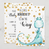 *~* Kute Blue Dragon Baby Shower Invitation Kaart (Voorkant / Achterkant)