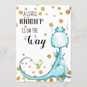 *~* Kute Blue Dragon Baby Shower Invitation Kaart