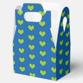 Kute Blue en Green Hearts Pattern Favor Box Bedankdoosjes (Geopend)