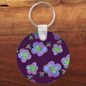 Kute Blue Flowers! Sleutelhanger (Voorkant)