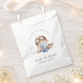 Kute Blue Fly Over Teddy Animal Planthday Bedankzakje