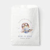 Kute Blue Fly Over Teddy Animal Planthday Bedankzakje (Voorkant)