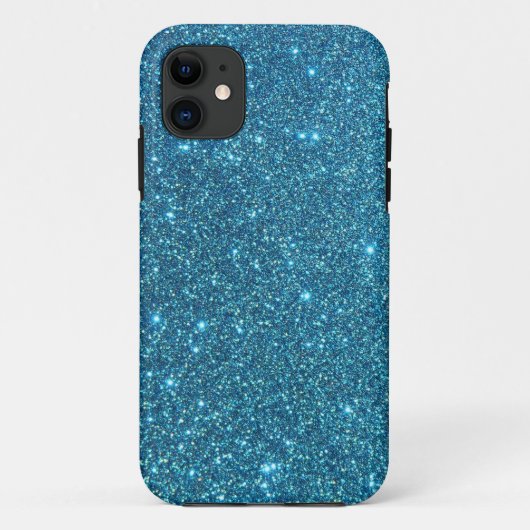 Kute Blue Glitter Sparkles Case-Mate iPhone Case (Achterkant)