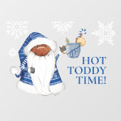 Kute Blue Gnome, Hot Toddy Time Window Cling Raamsticker (Vel)