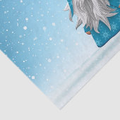 Kute Blue Gnome op sneeuw Tissuepapier (Detail)