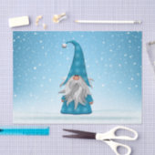 Kute Blue Gnome op sneeuw Tissuepapier (Craft)