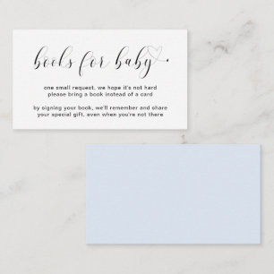 Kute Blue Heart Books voor Baby shower Informatiekaartje