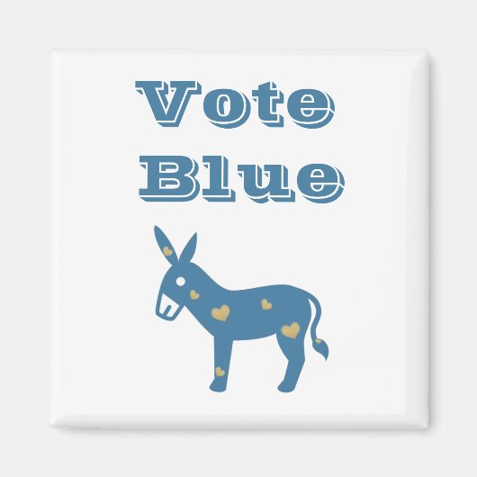 Kute Blue Heart Donkey STETE BLUE Magneet (Voorkant)