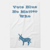 Kute Blue Heart Donkey STETE BLUE Theedoek (Verticaal)