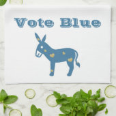 Kute Blue Heart Donkey STETE BLUE Theedoek (Gevouwen)