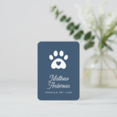 Kute Blue Heart Paw Print Pet Sitter Dog Walker Visitekaartje (Staand voorkant)
