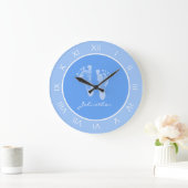 Kute Blue Nursery Footprint met Baby Boy Name Grote Klok (Huis)