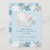 Kute Blue Polar Beer Baby shower Kaart (Voorkant / Achterkant)