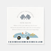 Kute Blue Race Kind elke zondag Fun Facts Servet (Voorkant)