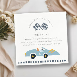 Kute Blue Race Kind elke zondag Fun Facts Servet