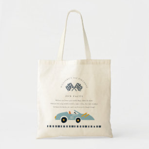 Kute Blue Race Kind elke zondag Fun Facts Tote Bag