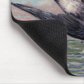 Kute Blue Red Swallow Bird en  Flowers Muismat (Hoek)