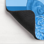 Kute Blue Roos Floral met  BOW en naam Muismat (Hoek)