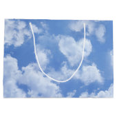 Kute Blue Sky met hartverscheurde wolken, Cheerful Groot Cadeauzakje (Achterkant)