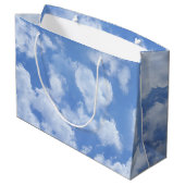Kute Blue Sky met hartverscheurde wolken, Cheerful Groot Cadeauzakje (Achterkant Gekanteld)