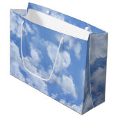 Kute Blue Sky met hartverscheurde wolken, Cheerful Groot Cadeauzakje (Voorkant Gekanteld)