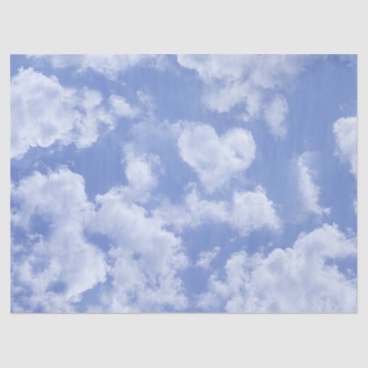 Kute Blue Sky met hartverscheurde wolken, Cheerful Tissuepapier (Voorkant)