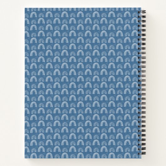 Kute Blue Sloth and Rainbows Composition Book Notitieboek (Achterkant)