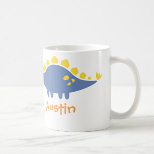 Kute Blue Stegosaurus Dinosaur voor kinderen Koffiemok