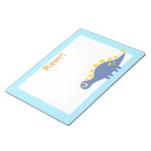 Kute Blue Stegosaurus Dinosaur voor kinderen Notitieblok (Schuin)