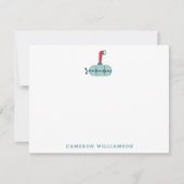 Kute Blue Submarine Boat Personated Stationery Bedankkaart (Voorkant)