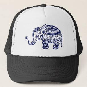 Kute Blue Tones Flower Elephant Trucker Pet