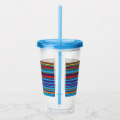 Kute blue violet strepen acryl drinkbeker (Rechts)