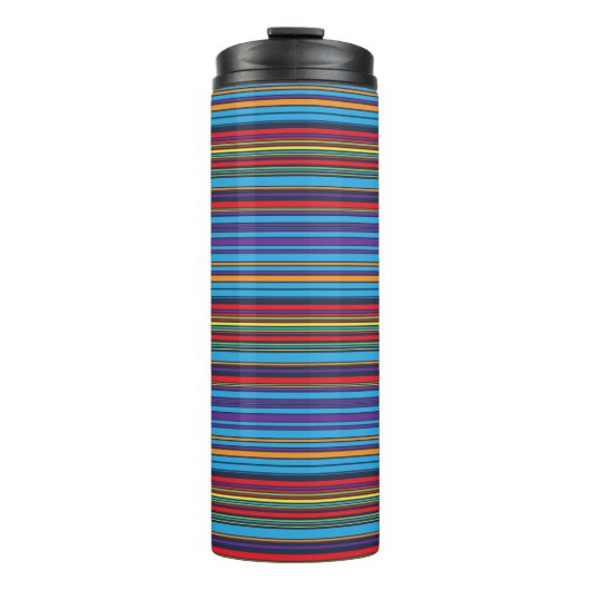 Kute blue violet strepen thermosbeker (Voorkant)