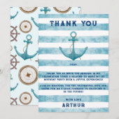 Kute Blue Waterverf Nautical Sailor Anchor Bedankkaart (Voorkant / Achterkant)