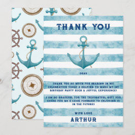 Kute Blue Waterverf Nautical Sailor Anchor Bedankkaart