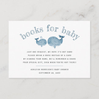 Kute Blue Waterverf Whale Books for Baby request Informatiekaartje
