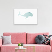 Kute Blue Whale met persoonlijke naam Little Kind Canvas Afdruk (Insitu (Woonkamer))