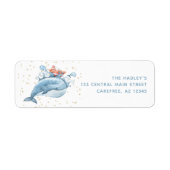 Kute Blue Whale Return Address Label (Voorkant)