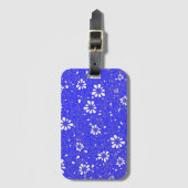 Kute blue white klassic bloespiegels bagagelabel (Voorkant (verticaal))