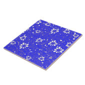 Kute blue white klassic bloespiegels tegeltje (Zijkant)