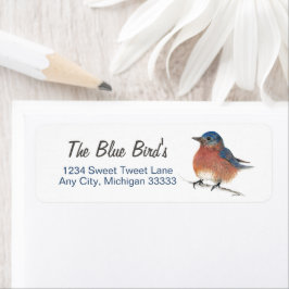 Kute Bluebird Art Label