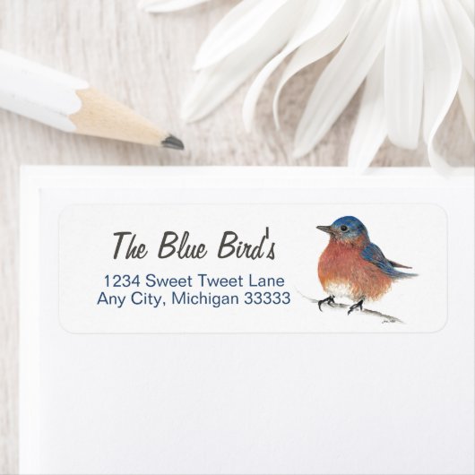 Kute Bluebird Art Label (Insitu)