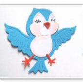 Kute Bluebird Custom-Cut Vinyl Sticker (Voorkant)