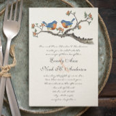 Kute  Bluebird Wedding Invitting Kaart