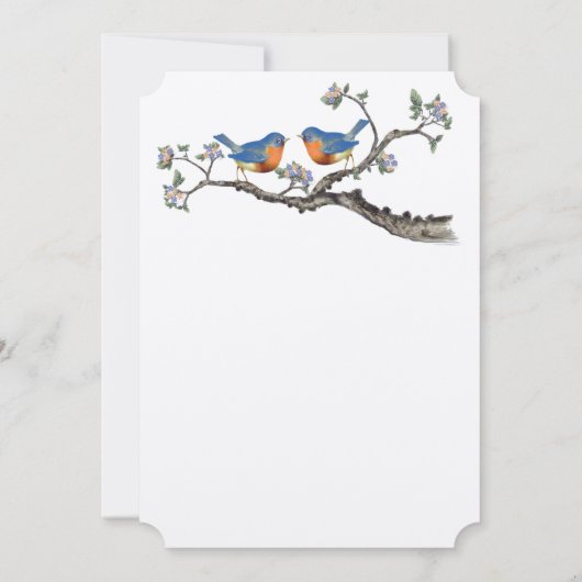 Kute  Bluebird Wedding Invitting Kaart (Achterkant)