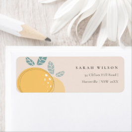 Kute Blush Peach Modern Lemon Fruity Bold Address Etiket