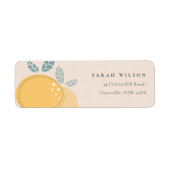 Kute Blush Peach Modern Lemon Fruity Bold Address Etiket (Voorkant)
